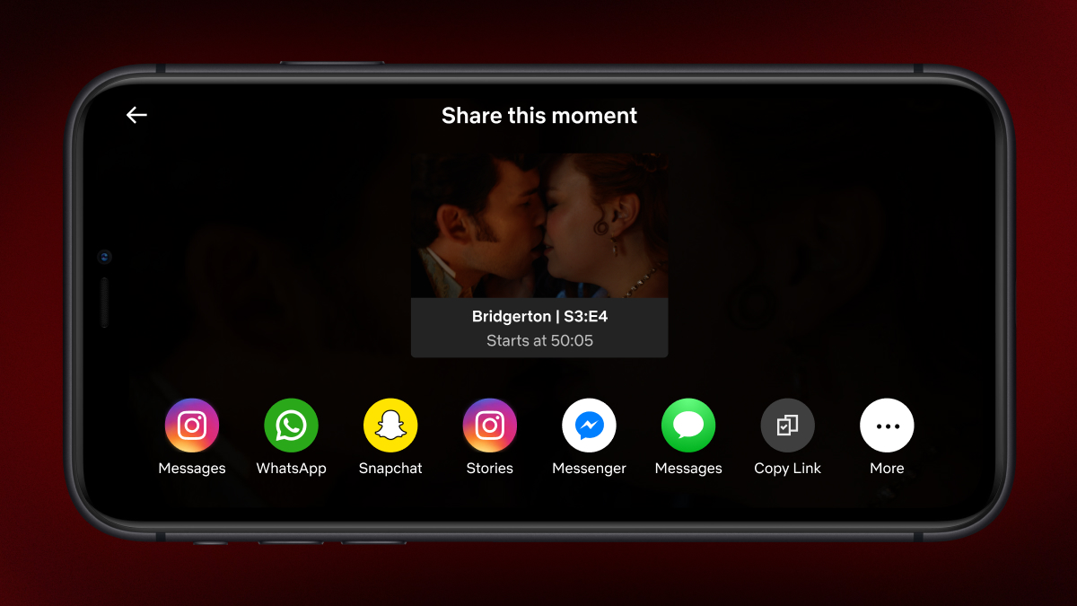 You can now save and share moments from your favorite shows and movies on the Netflix mobile app! All you have to do is tap MOMENTS on the bottom of your phone screen, hit save and it'll automatically save to your My Netflix tab — or hit share to send to your friends (now on iOS, coming soon to Android)