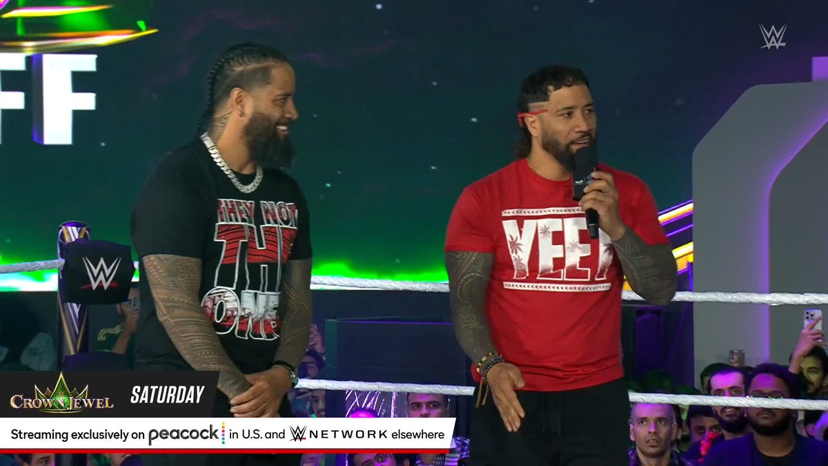 It was only a matter of time before Jimmy and Jey got back together again! 🙌 #RiyadhSeason #WWECrownJewel