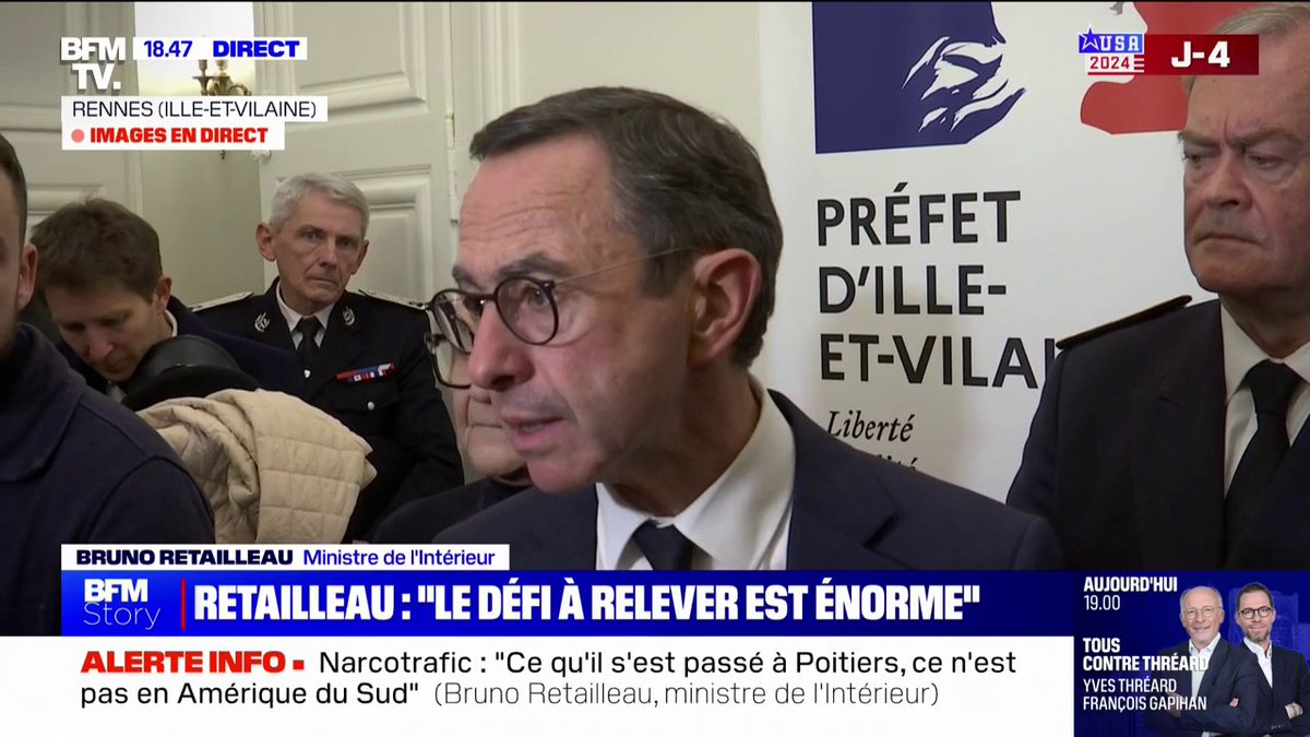 Trafic de drogue: "Soit il y a une mobilisation générale, soit il y a la mexicanisation du pays", déclare Bruno Retailleau