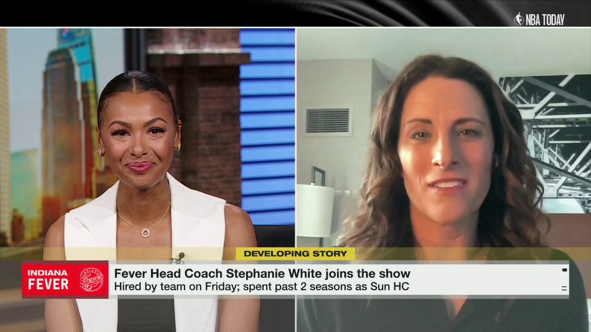 "Back-to-back Rookie of the Years with Caitlin Clark and Aliyah Boston ... what an outstanding moment we have in women's basketball." 🙌 Stephanie White joins Malika Andrews after being named head coach of the Indiana Fever.