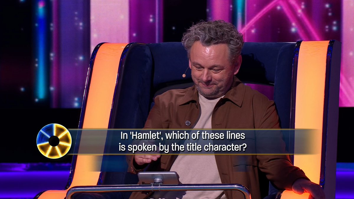 Michael Sheen channels his Hamlet in sneak peek at Michael McIntyre's #TheWheel. The thespian takes his seat on the wheel tomorrow night at 8:10pm on BBC One, right after Strictly Come Dancing.