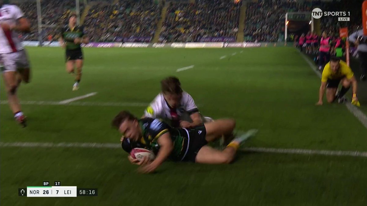 It's a beauty! 😍 Northampton Saints 😇 with another wonderful try and Ewan Baker is the man that finishes it! #PremRugbyCup | #NORvLEI