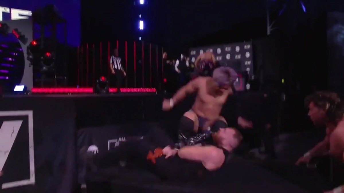 That diving stomp off the stage KENTA hit on Jon Moxley back during the pandemic🔥. The first time KENTA broke down the Forbidden Door was awesome!