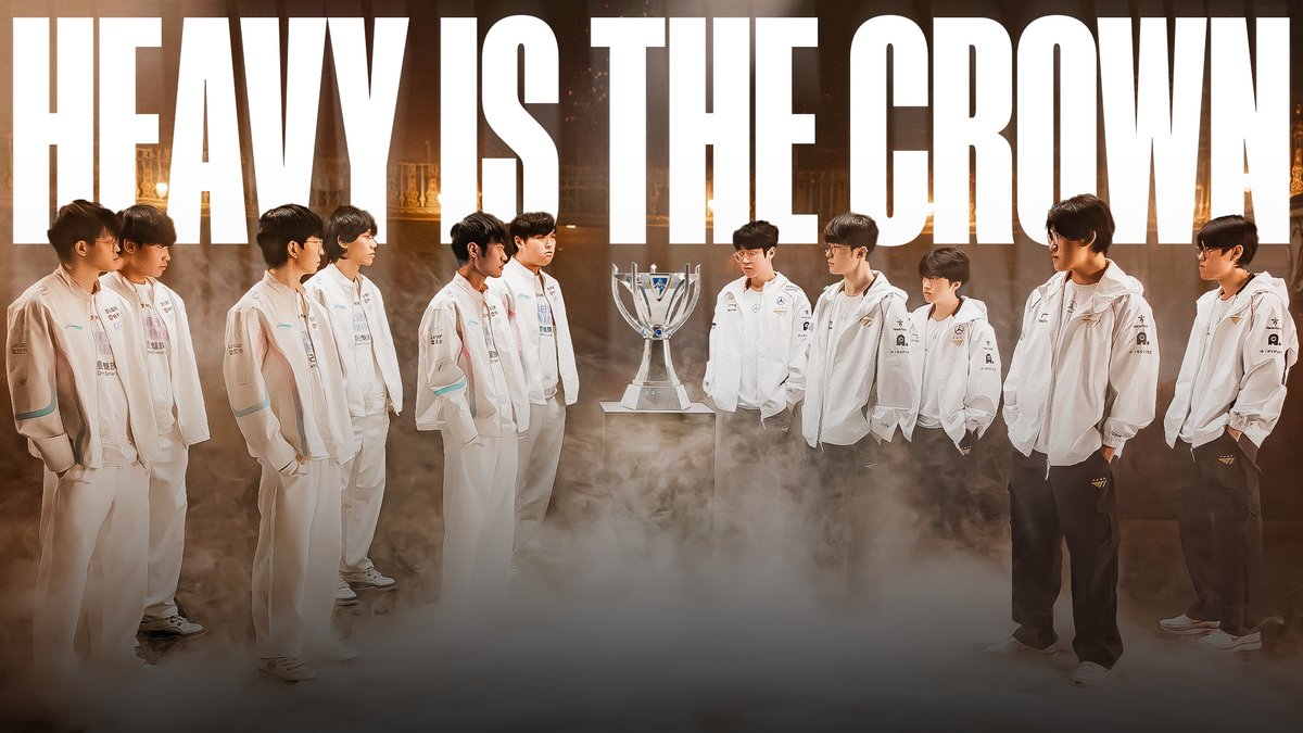 HEAVY IS THE CROWN. Can T1 LoL defend their title, or will Bilibili Gaming bring the ultimate glory back to the LPL? The #Worlds2024 Final is here.