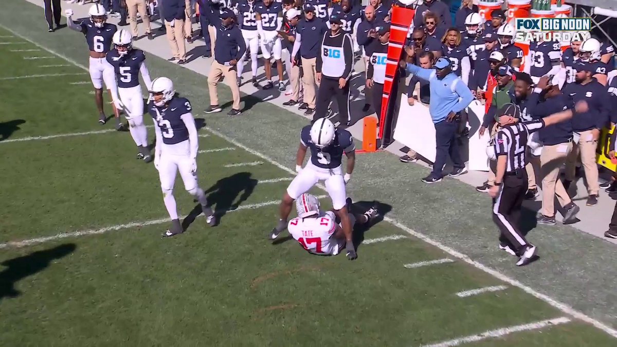 An unsportsmanlike penalty is called on Penn State here and gives OSU a first down