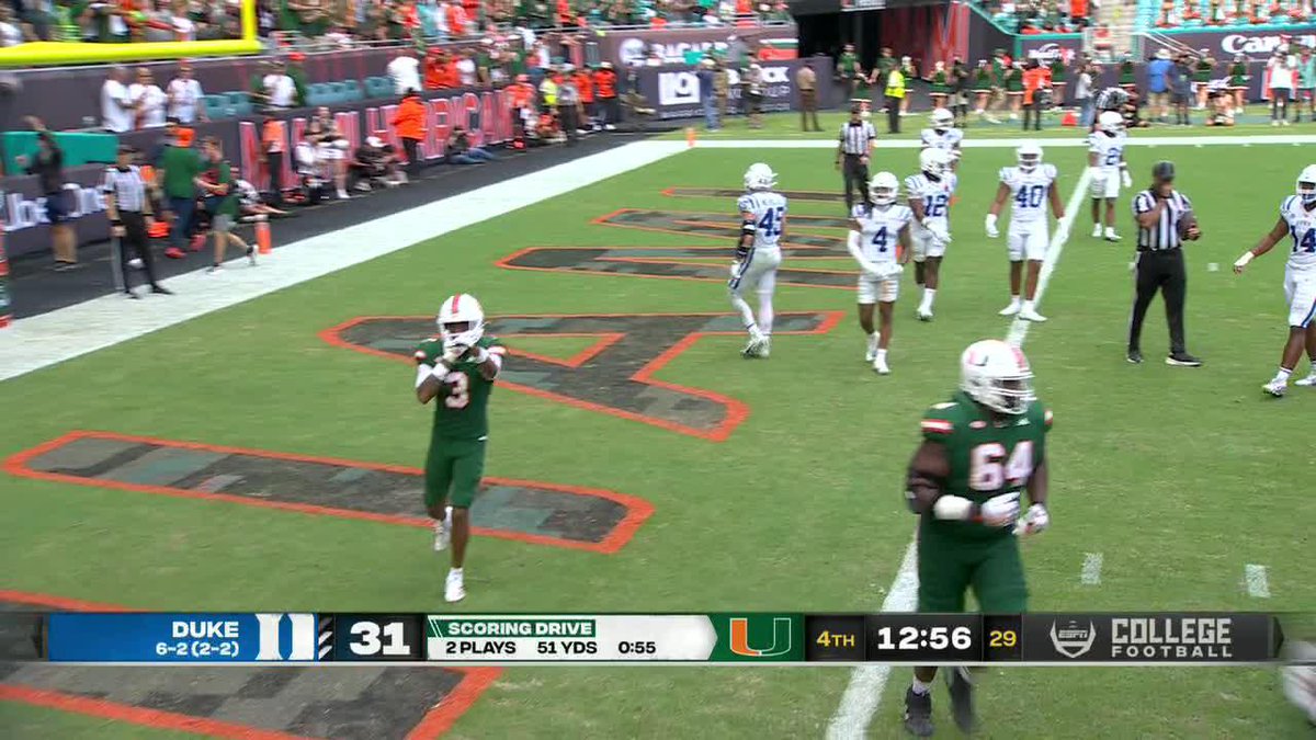 WARD FIRES A STRIKE TO GEORGE FOR THE CANES 🎯 Michael Irvin was loving it 🔥