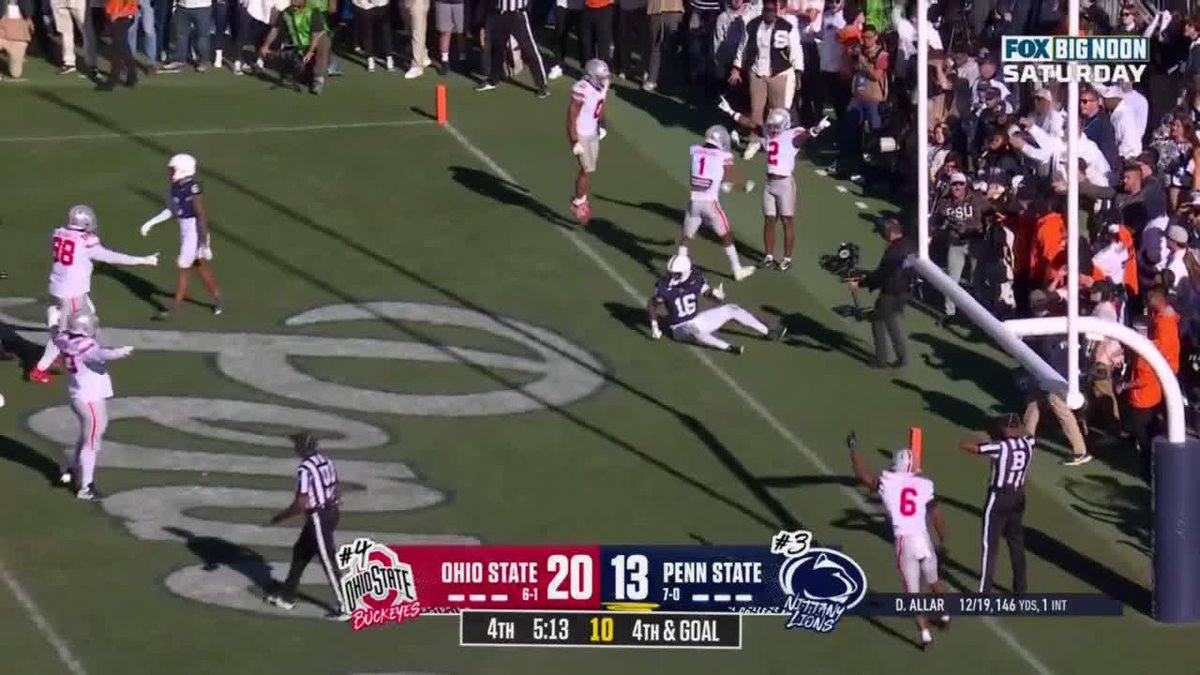 1st &amp; goal: 🚫 2nd &amp; goal: 🚫 3rd &amp; goal: 🚫 4th &amp; goal: 🚫 Take another look at No. 4 Ohio State Football's late goal line stand in today's win at No. 3 Penn State 👇 #B1GFootball