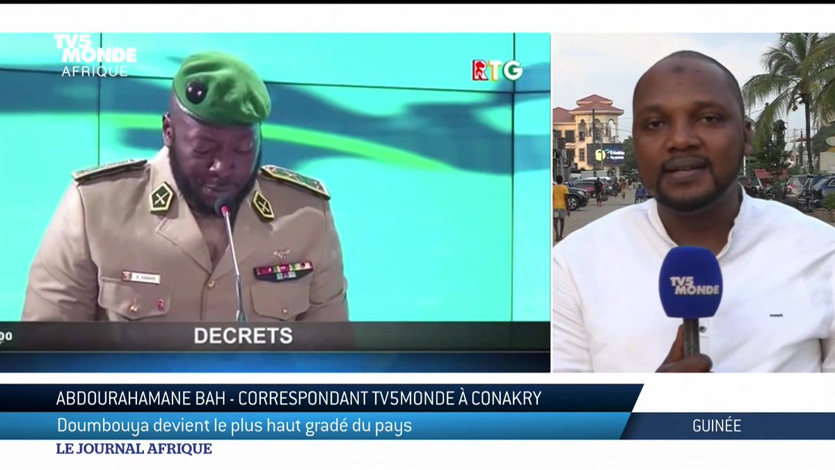 En Guinée, Mamadi Doumbouya, président de la transition, devient général d'armée. C'est le grade le plus élevé de la hiérarchie militaire. Le décret publié ce 1er novembre inclut également plusieurs officiers de l'armée.