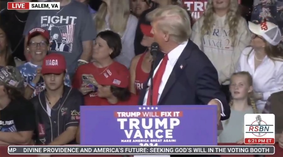 Trump appears to be losing it “Oh shit. Look, I'm looking at the back of my head. What the hell. I don't like, I look over and now I look up there, I see, I'm having a bad hair day. This is not good. I have to have a bad hair day in front of Virginia. That's not good”