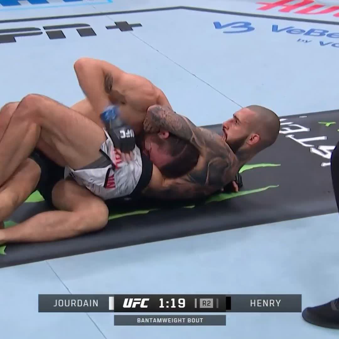WELCOME TO BANTAMWEIGHT CHARLES JOURDAIN 😤 @JourdainAir gets the tap in Round 2 at #UFCEdmonton