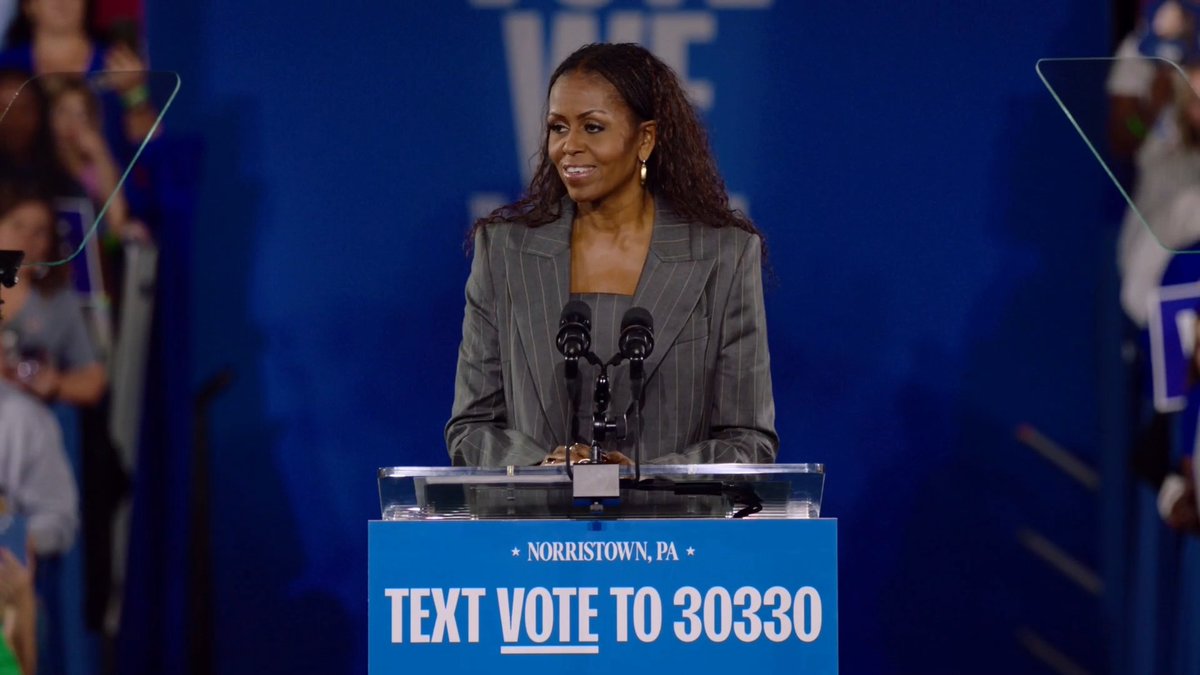 .Michelle Obama: There are a lot of good reasons for us to still have hope, because as Kamala Harris said, it doesn't have to be this way. We must elect a president who has all of our best interests at heart and who can lead us through the challenges we face. We can do this