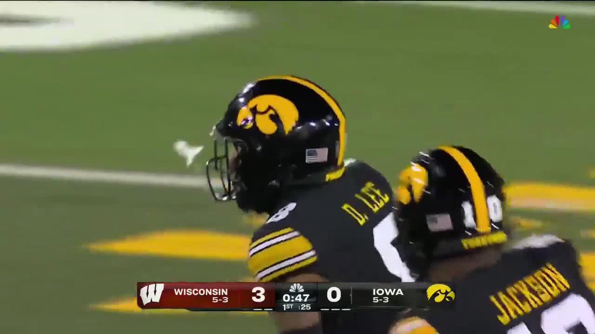 First career interception for Bean! #Hawkeyes