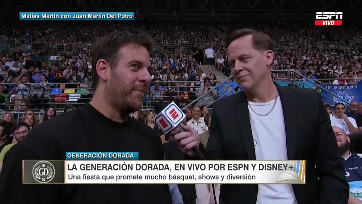 Cuando los grandes del deporte argentino se juntan. Juan Martín Del Potro, ovacionado en el tributo a la Generación Dorada en el Parque Roca. 🇦🇷❤️