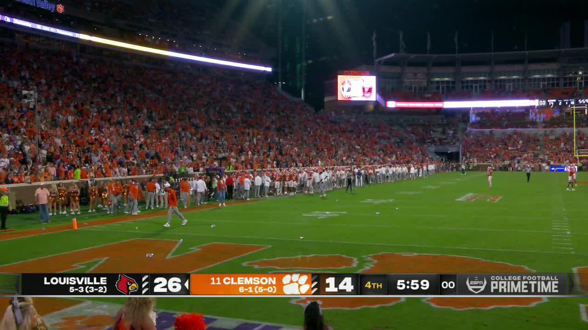 Clemson fans threw debris onto the field after they were unhappy with a call. Louisville scored on the very next play.