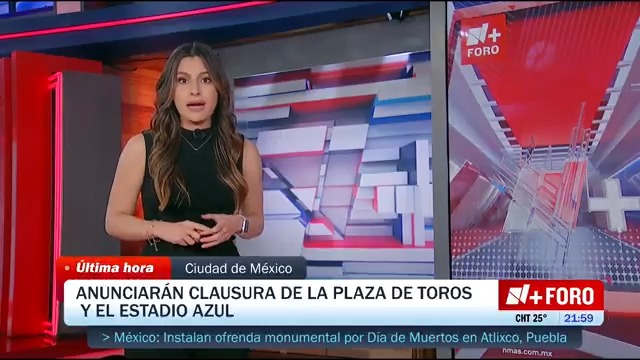 #ÚltimaHora: En la CDMX, el alcalde de Benito Juárez, Luis Mendoza, anunciará esta noche la clausura de la Plaza de Toros ‘La México’ y el Estadio de Ciudad de los Deportes. #LasNoticiasDeFORO con Noelia Jiménez | #nmásforo | #SiempreEnVivo | #SiempreContigo | Sigue la señal en vivo por