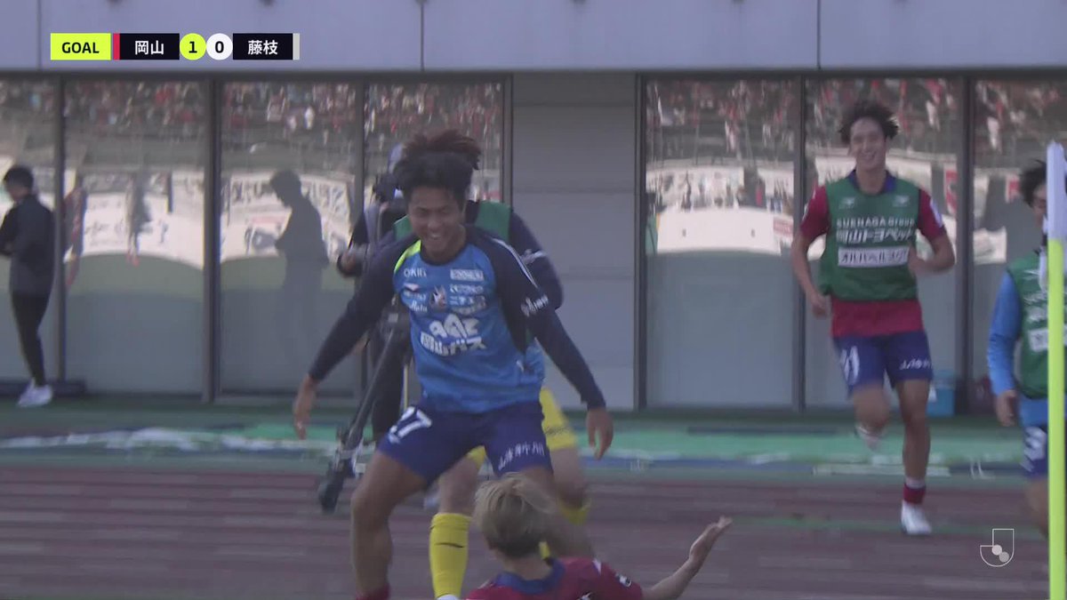 🎦 ゴール動画 🏆 明治安田J2リーグ 第37節 🆚 岡山vs藤枝 🔢 1-0 ⌚️ 67分 ⚽️ 岩渕 弘人(岡山) #Jリーグ