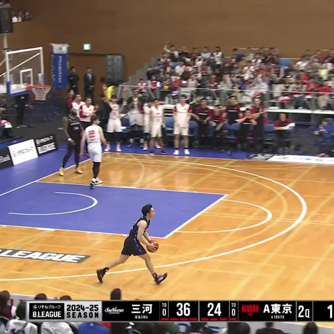 🎙️「うおおおーー久保田ぁぁぁぁ！」 超超超超スリーポイント！！！ シーホース三河 #Bリーグ #りそなグループ