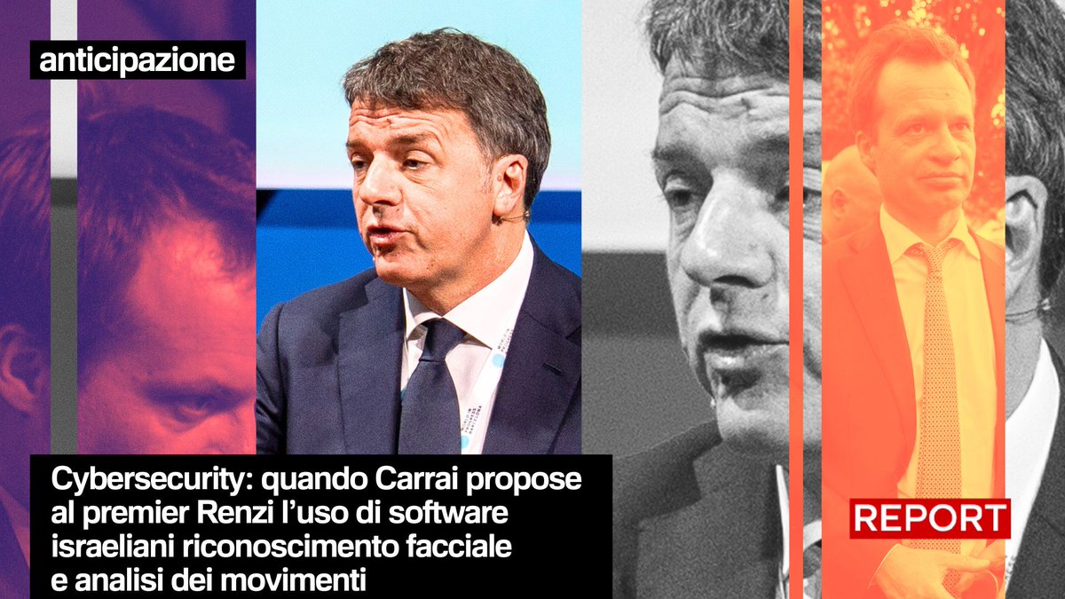 Cybersecurity: quando Carrai propose al presidente del Consiglio Renzi l’uso di software israeliani per il riconoscimento facciale e analisi dei movimenti. Qual è stata la. risposta? Ne parliamo stasera dalle 20.30 su #Rai3