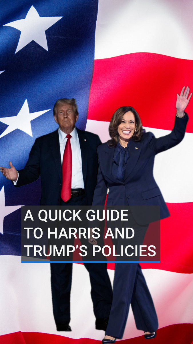 What are Kamala Harris and Donald Trump's policies? The two candidates have very different ideas on how to tackle everything from immigration to abortion, the economy to climate change #USelection #KamalaHarris #DonaldTrump