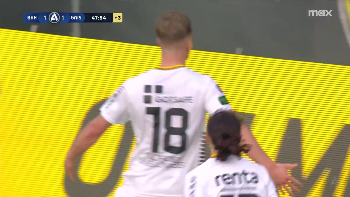 Alexander Ahl Holmström! GAIS kvitterar med bara sekunder kvar av första halvek, 1-1! 🟢⚫ 📲 Se matchen på Max