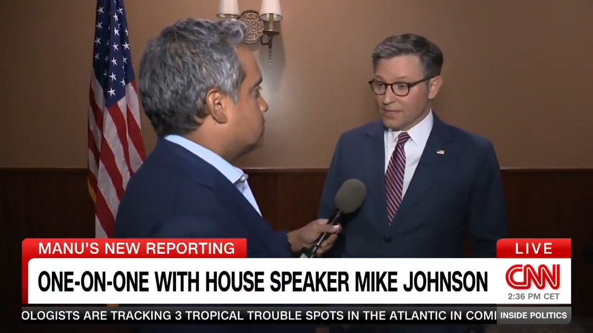 NEW: "I'm convinced we're going to have a larger majority this time." Speaker Mike Johnson hits the trail as he fights to keep control of the House - and tells Manu Raju exclusively that he'll accept the results if the election is "free and fair." #InsidePolitics