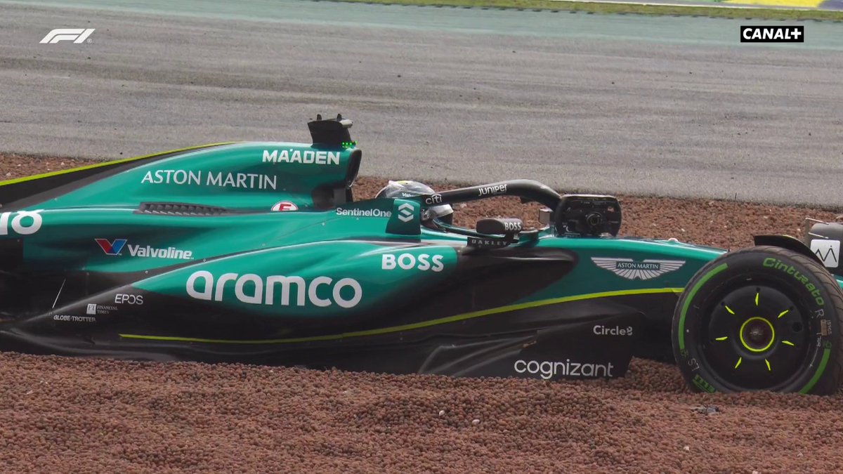 ⚠️Le départ du Grand Prix est reporté ⚠️ Lance Stroll se sort de la piste dans le tour de formation 🤯 #BrazilGP #F1
