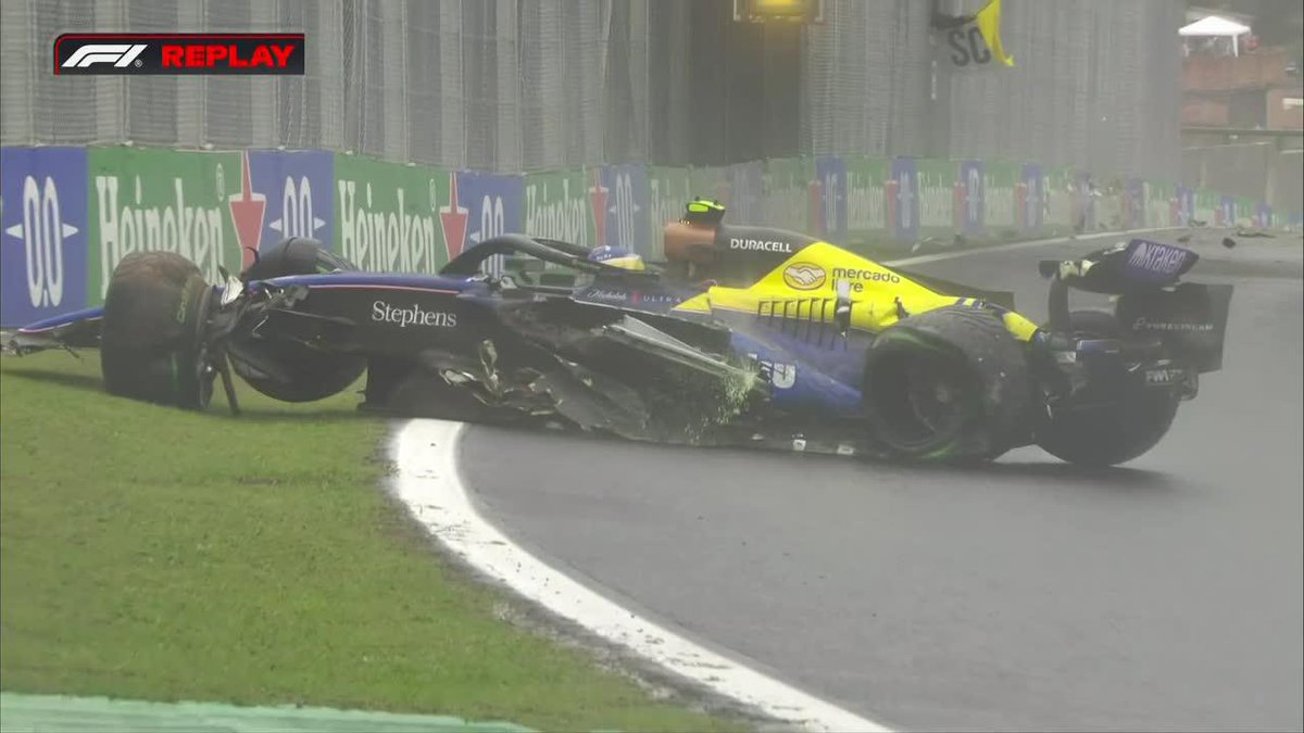 "Franco Colapinto" Porque se pegó terrible palo, hizo pija el auto y quedó fuera del Gran Premio de Brasil de la Fórmula 1. Fue una poronga su fin de semana con la lluvia, primer abandono de Franquito, todo es bronca y dolor, la concha de mi hermana.