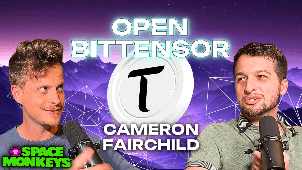 S P A C E M O N K E Y S ˄͎ Podcast The Decentralized AI Evolution 🧠 → In the Substrate with Bittensor feat. Cameron Fairchild w/ Jay Chrawnna 🐂⭕️ Show Notes: 🚀 Explore the Future of Decentralized AI on Space Monkeys Podcast with core developer Cameron Fairchild from the Openτensor Foundaτion Foundation. Dive into the innovative world of Bittensor and understand how crypto incentives are revolutionizing machine learning with Proof of Intelligence. Learn about subnets, validator nodes, and the strategic use of the Substrate framework. Discover the impact of decentralized compute on AI, the importance of community governance, and the transition towards nominated proof of stake systems. Timestamps: 0:00 Open Source to Core Dev 1:59 Bittensor Mission 4:09 Subnets 9:52 DePIN 13:12 Decentralization 14:22 Substrate Framework 21:19 TAO Governance 25:57 Core TAO Community