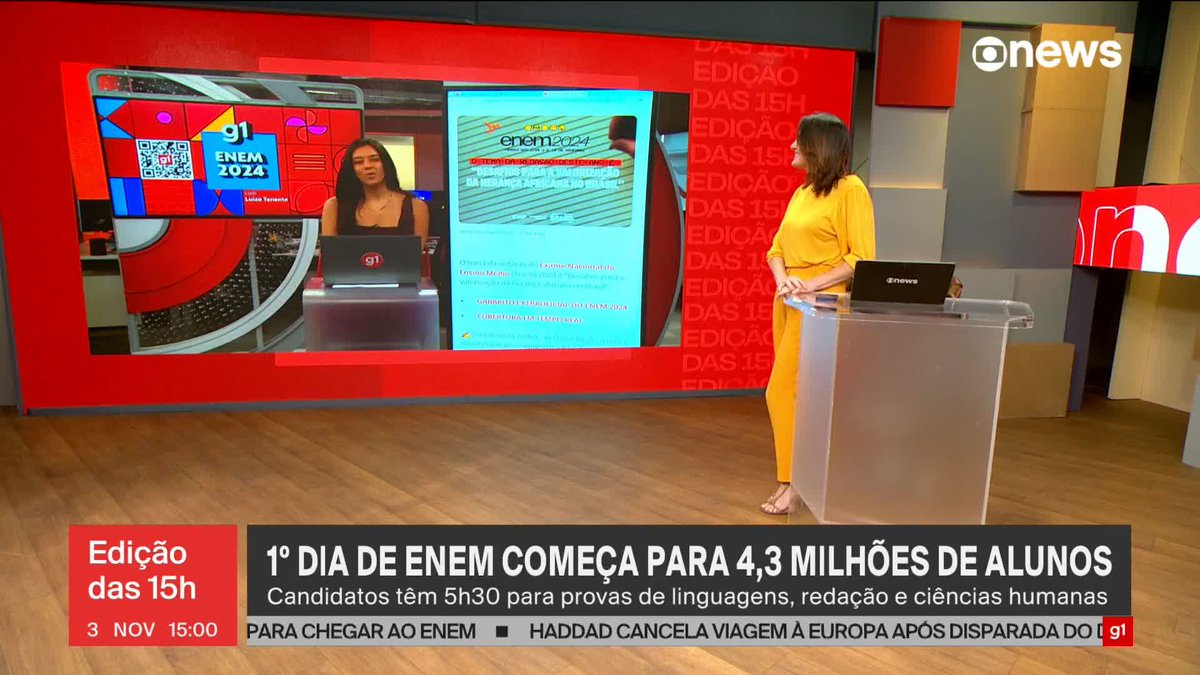 O tema da redação do Enem este ano é "os desafios para a valorização da herança africana no Brasil". ➡ Assista na #GloboNews: