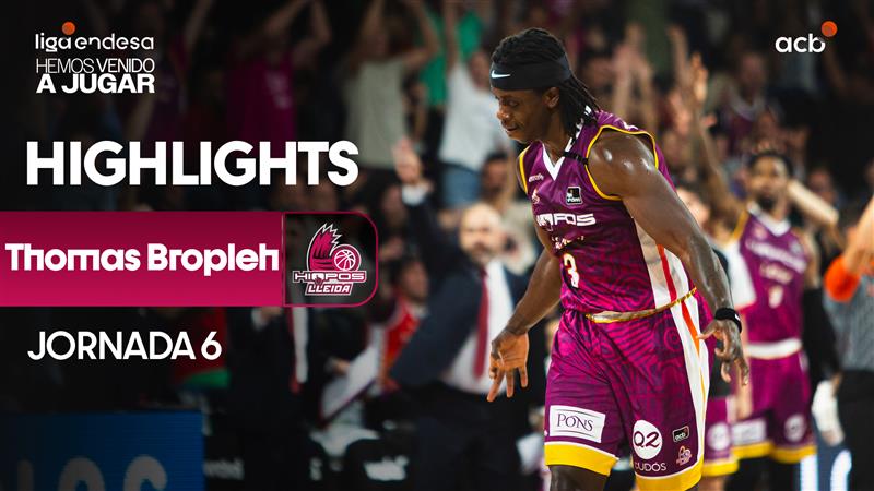 💥 Thomas Bropleh, decisivo en el último cuarto para sumar la tercera victoria de Hiopos HIOPOS LLEIDA en #LigaEndesa ¡1⃣3⃣ puntos y 3⃣ triples solo en el último cuarto! #ConectaConTuPasion