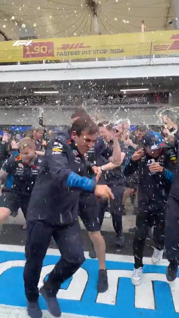 Max got a soaking 😂 #F1 #BrazilGP Oracle Red Bull Racing