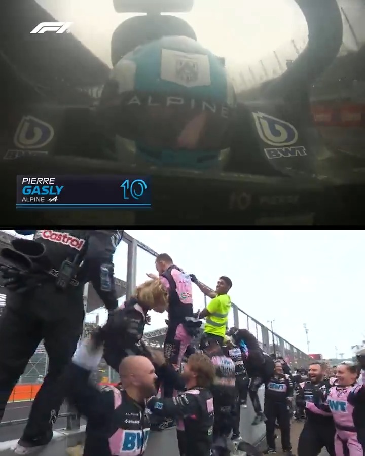 Two drivers on the podium 🥈🥉 A doubly joyous celebration for BWT Alpine Formula One Team 🥳 #F1 #BrazilGP
