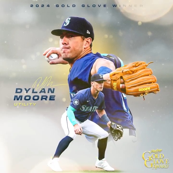 Dylan did it all! Dylan Moore is your AL Utility Rawlings Baseball Gold Glove Award winner! #TridentsUp