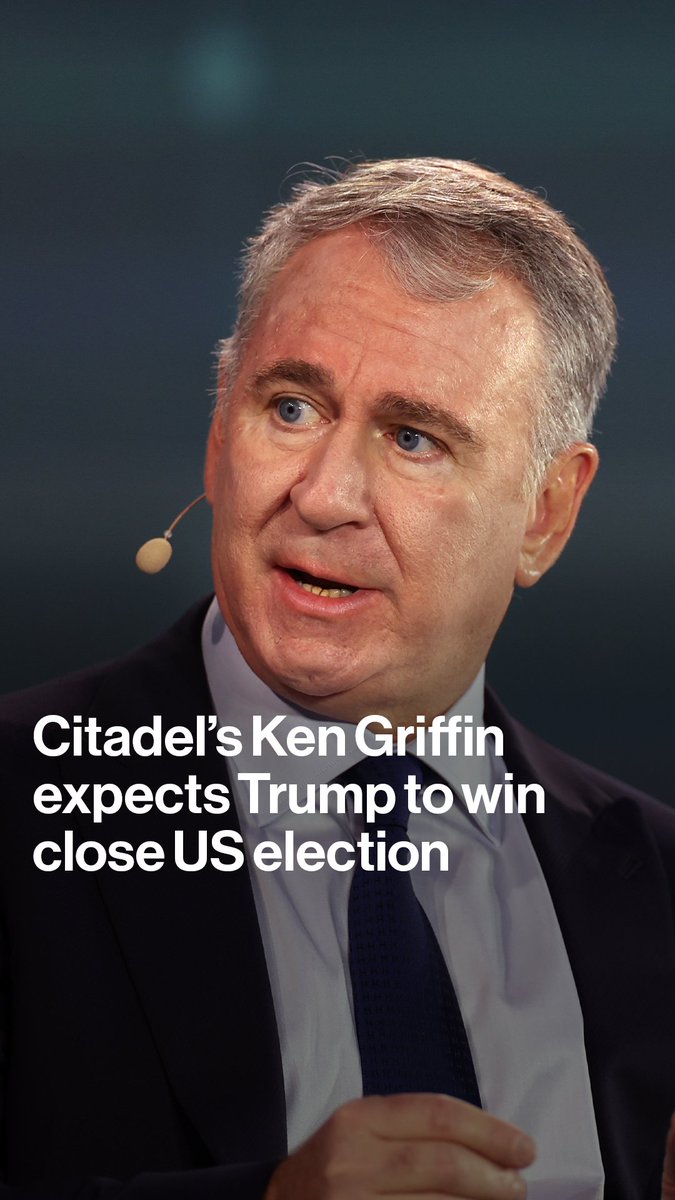 Citadel CEO Ken Griffin says “the expectation today is that Donald Trump will win the White House in just a few days.”