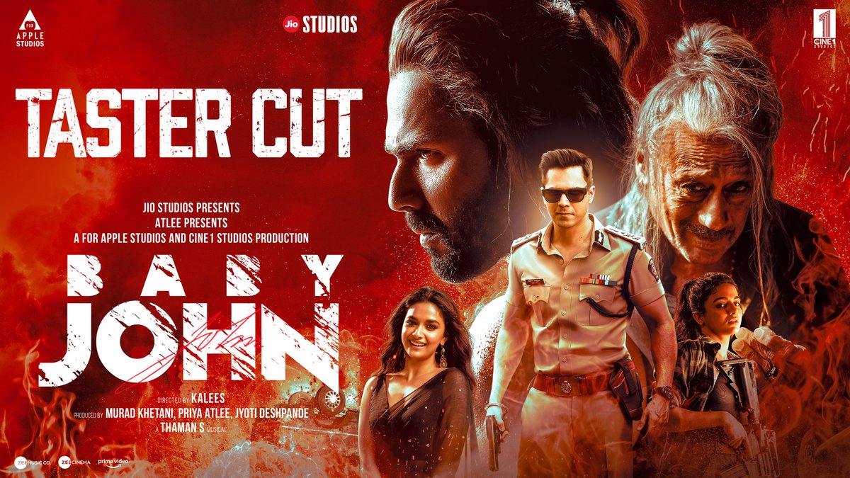 If this is the START, imagine the END, Baby 🔥⛏️ For now, watch #BabyJohnTasterCut, #BabyJohn will see you in the cinemas on Dec 25 Watch here 🔗 #JyotiDeshpande Murad Khetani Priya Mohan atlee Varun Dhawan Keerthy Suresh #WamiqaGabbi Jackie Shroff Rajpal Naurang Yadav Kalees Sumit Aroraa 🇮🇳 thaman S Jio Studios AforApple Cine1 Studios Amul V Mohan Sudhanshu Kumar Ashwin Kumar Kais Khetani Akanksha Zee Music Company .