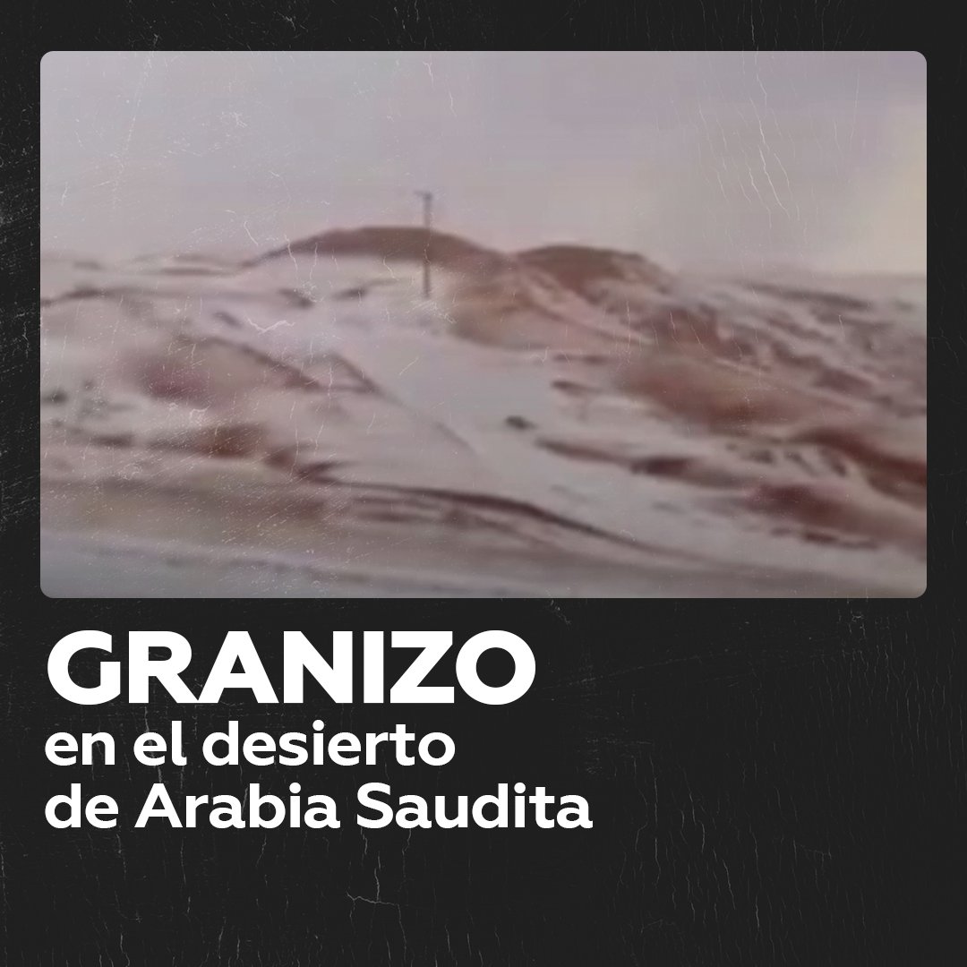 📍 Tormenta de granizo cubre de blanco un desierto en Hail, Arabia Saudita 🎥 Más videos en Rumble 👉