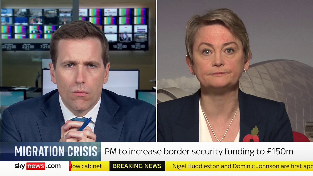 'We want to play a leading role in the operation to go after the smuggling gangs.' Home sec Yvette Cooper speaks to Wilfred Frost about the govt's 'determination to tackle the gang networks' and stop illegal migrant crossings 📺 Sky 501
