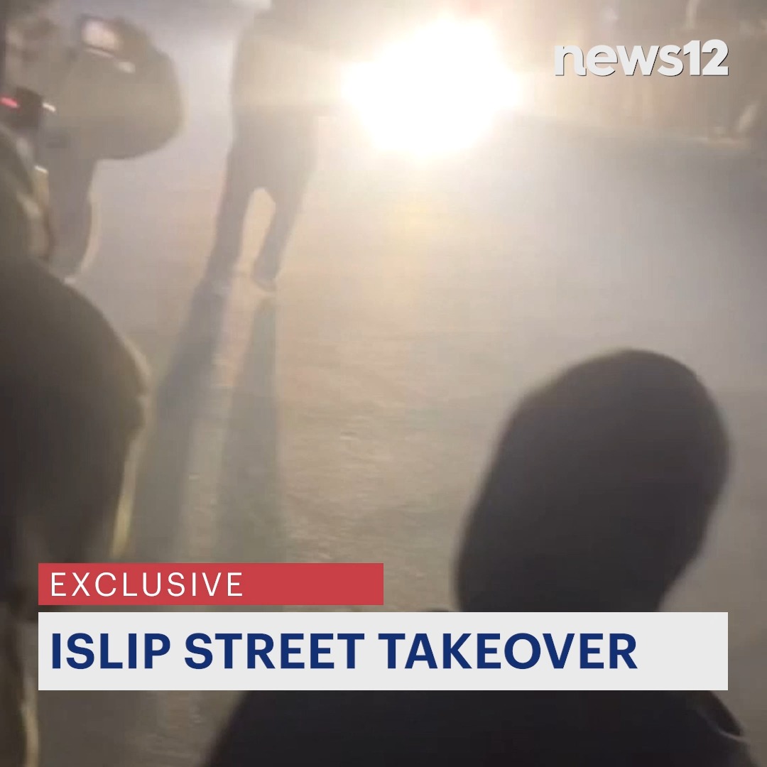 EXCLUSIVE: Suffolk County police officials said more than 100 people shut down the Sunrise Highway service road in #Islip - #LongIsland
