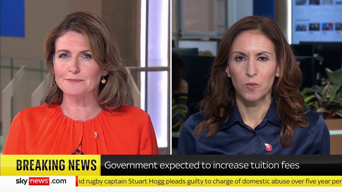 BREAKING: An increase in tuition fees, the first for eight years, is expected to be announced this afternoon. Sky's Tamara Cohen has the latest 📺 Sky 501, Virgin 602, Freeview 233 and YouTube