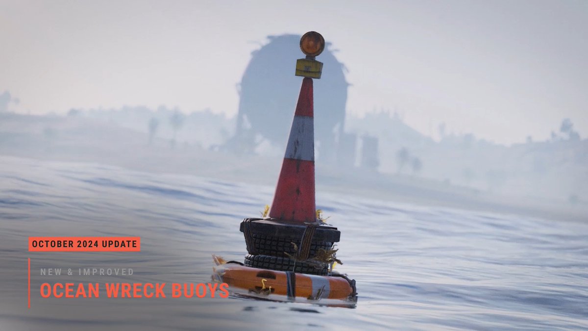 The updated Ocean Wreck Buoys now indicate where Dive Sites can be found. Dive Sites have also been refreshed, each site has a new unique environment and topology, with all sites now spawning 6 loots crates. Why not take a plunge and see what you can find! 🤿👀