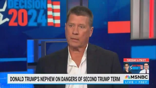 Trump's nephew: There are no guardrails anymore stopping Donald Trump. There is no General Kelly. There is no General Mattis. It is now only Stephen Miller, Tom Homan, and Rudy Giuliani. That should scare everybody in America