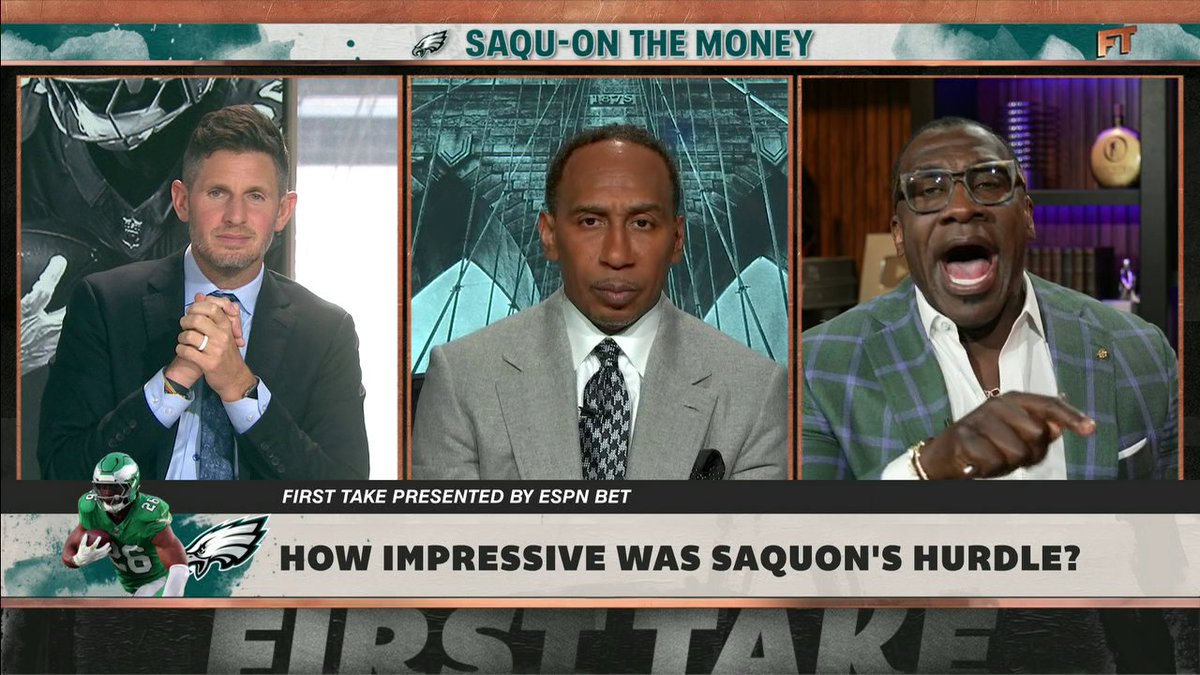 .shannon sharpe says Saquon Barkley’s reverse hurdle is the play of the year 🤝 “At the honors, that play right there will win 'Play of the Year'.”