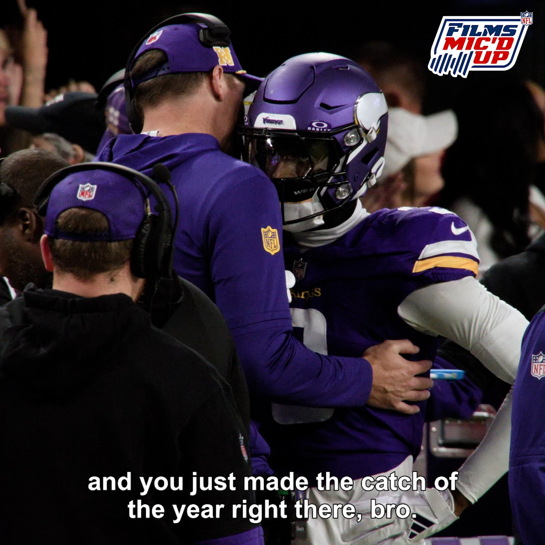"You just made the catch of the year right there." Kevin O'Connell couldn't believe how good Jordan Addison's touchdown catch was. 🔥