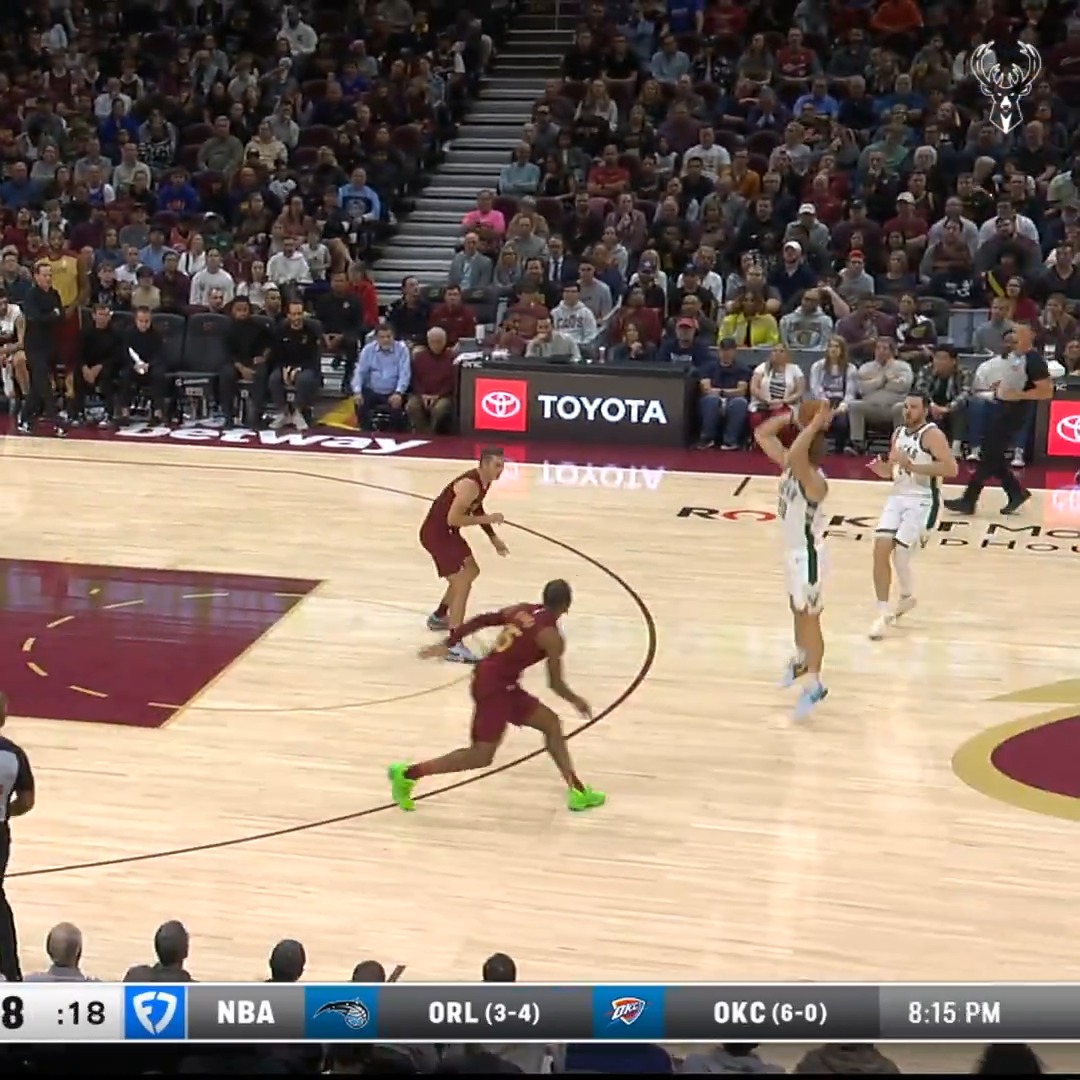 GREEN LIGHT. AJ’s sixth 3-pointer!