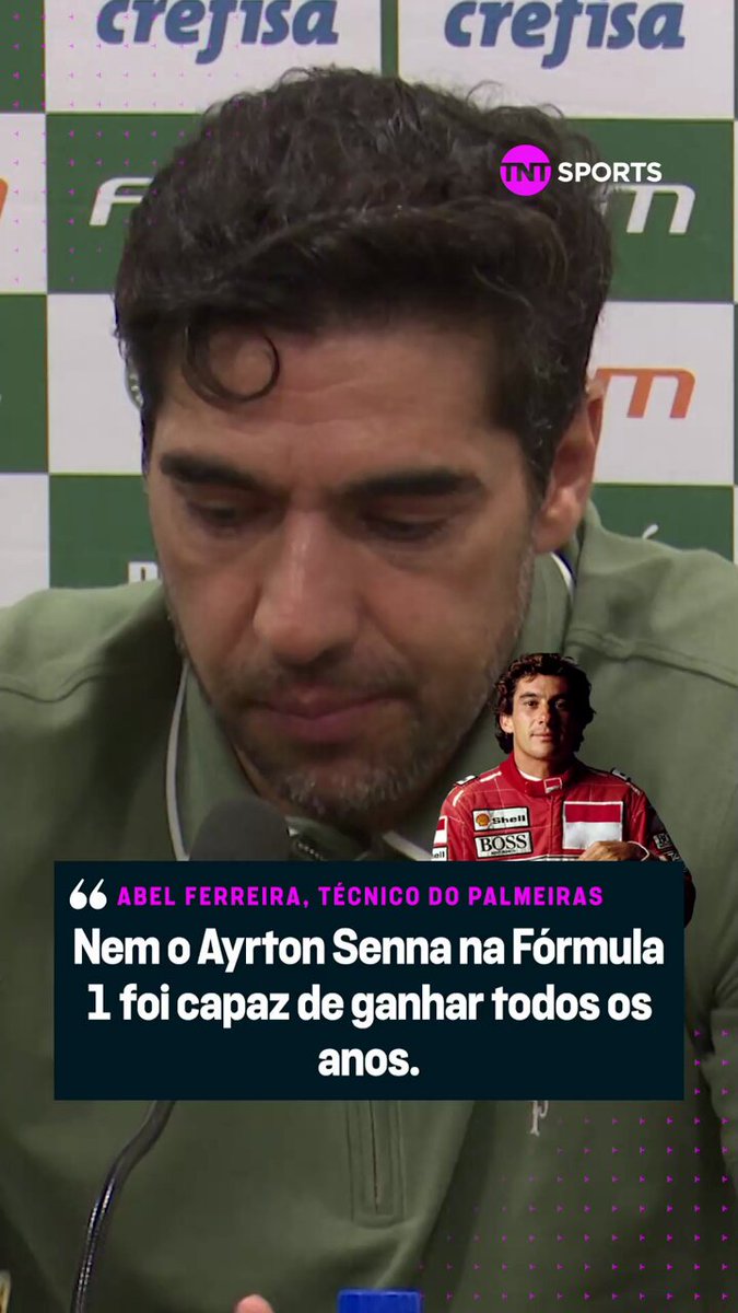 “NEM O SENNA GANHOU TODOS OS ANOS”! ❌ Abel citou o ídolo brasileiro ao responder sobre as eliminações do Palmeiras e a briga pelo título do #BrasileirãoBetano
