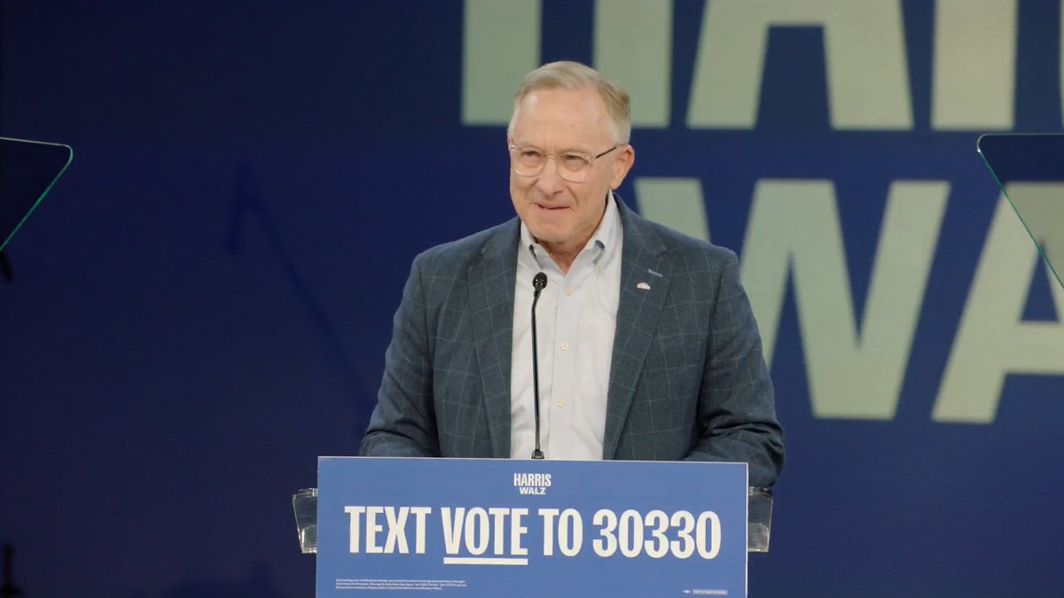 Republican Mayor of Mesa, Arizona John Giles: John McCain always taught us to put country over party. So tomorrow, this lifelong Republican is excited to vote for Kamala Harris and Tim Walz because I know that they will put the country first.
