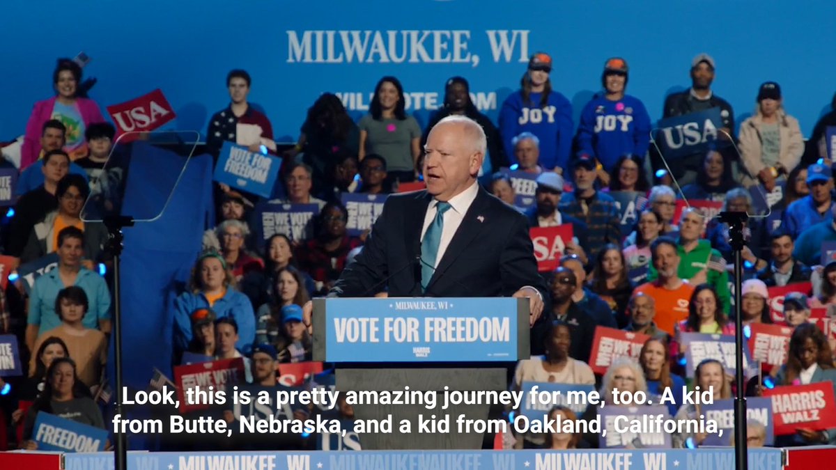 A kid from Butte, Nebraska, and a kid from Oakland, California now find themselves with the opportunity tomorrow to become the next president and vice president of the United States of America. That’s the promise of America.