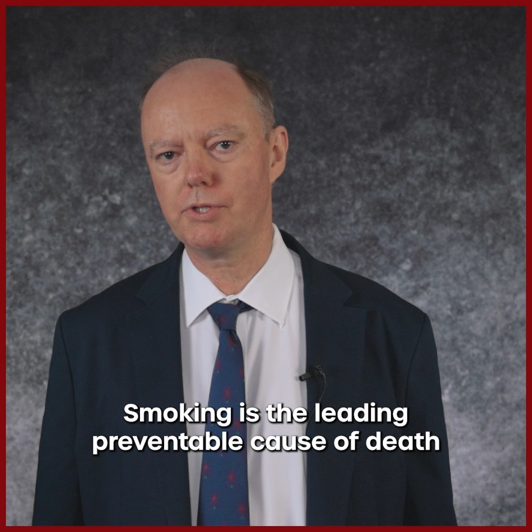 We’re introducing the Tobacco and Vapes Bill to protect the public, NHS and economy from the harms of smoking. Our plans include banning smoking outside schools, children’s playgrounds and hospitals. Professor Chris Whitty Professor Chris Whitty explains 👇