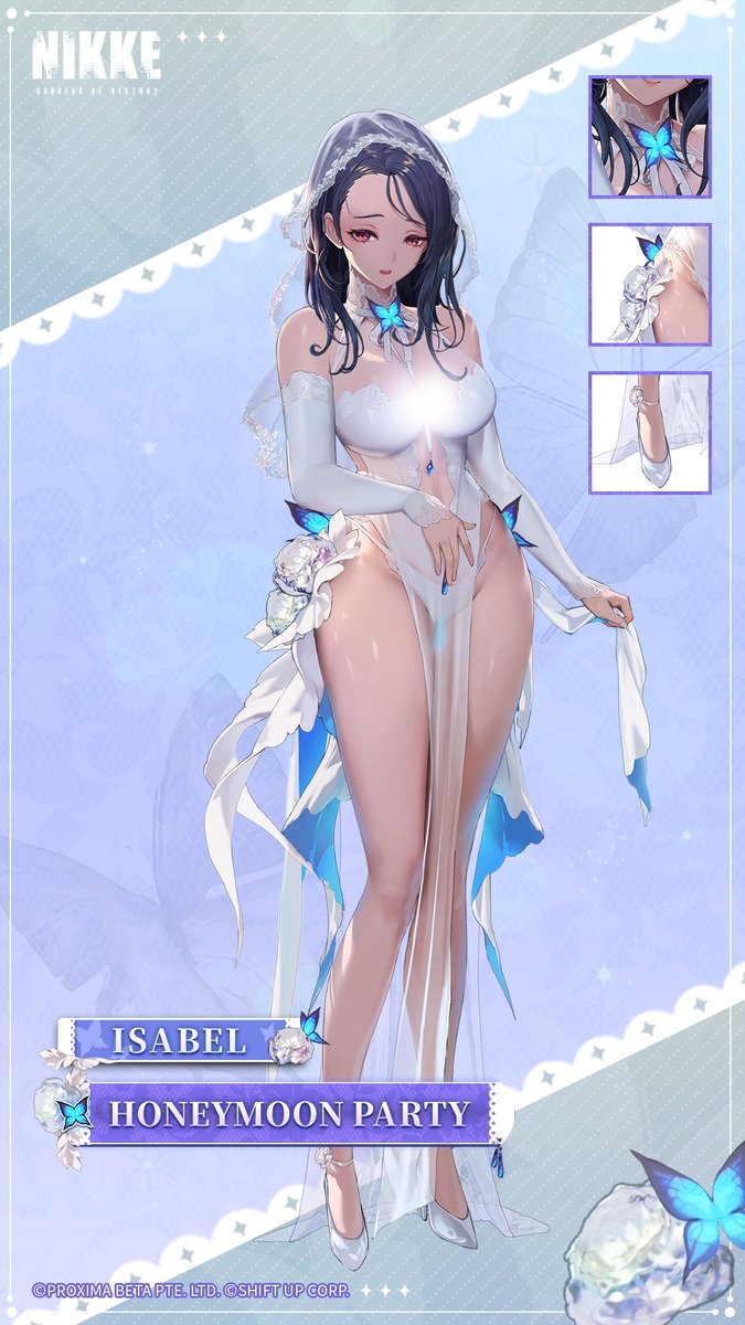 【Isabel Costume Introduction】 👕 Costume Name: Honeymoon Party 👧 Nikke: Isabel 🎁 How to obtain: 2ND ANNIVERSARY PASS A pure white dress for an intimate party that cannot be interrupted by anyone else. HD Ver 🔗: Event Ends 📅 11/21 4:59 (UTC+9) #NIKKE #NIKKE2ndAnniversary #Isabel