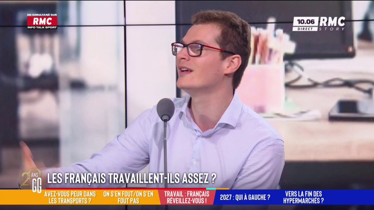 💶 Antoine Armand : "Il faut qu'on se réveille". Les Français travaillent-ils assez ? 🗣️ Jean-Loup Bonnamy : "On est le pays au monde : qui consacre le plus de part du PIB à la dépense sociale, où elle est la plus élevée ! Peut-être que ce modèle est à bout de souffle..." #GGRMC